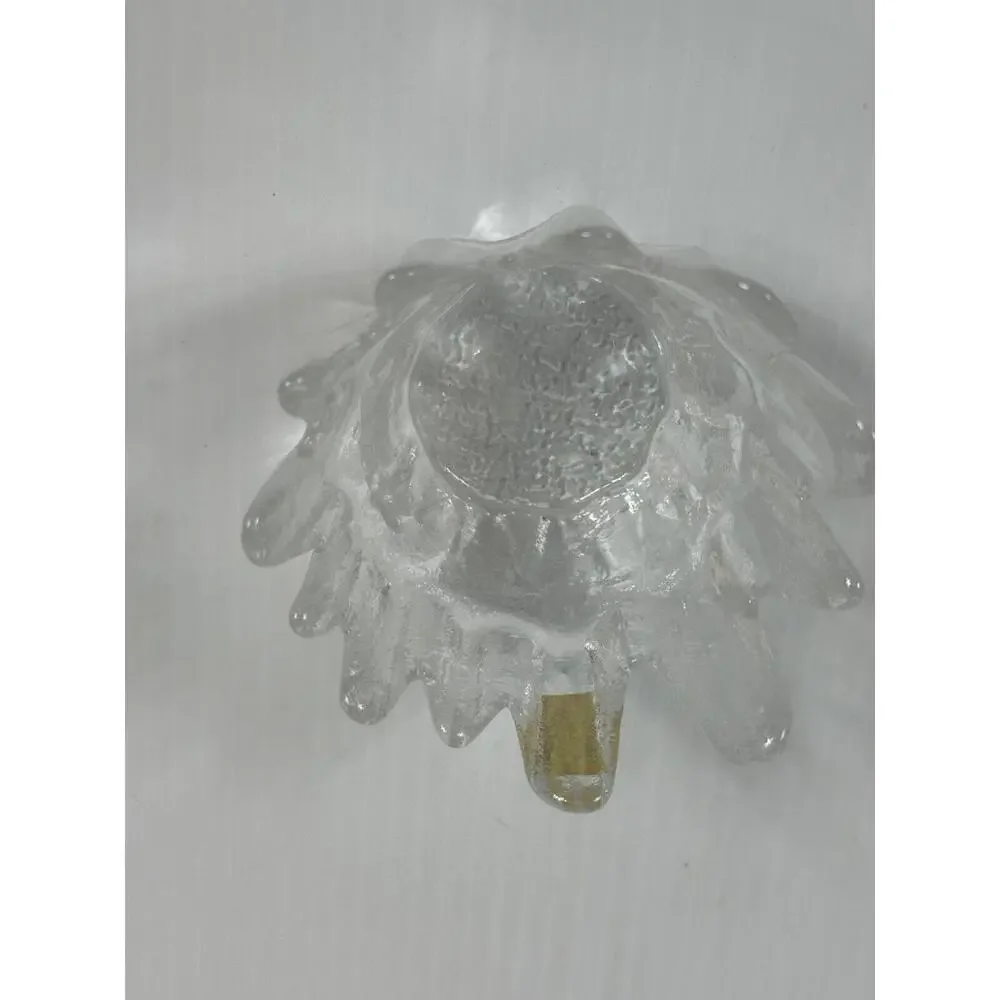 Vintage Sweden Royal Krona Candle Holder Crystal Rustic Ice Style Bengt Edenfalk